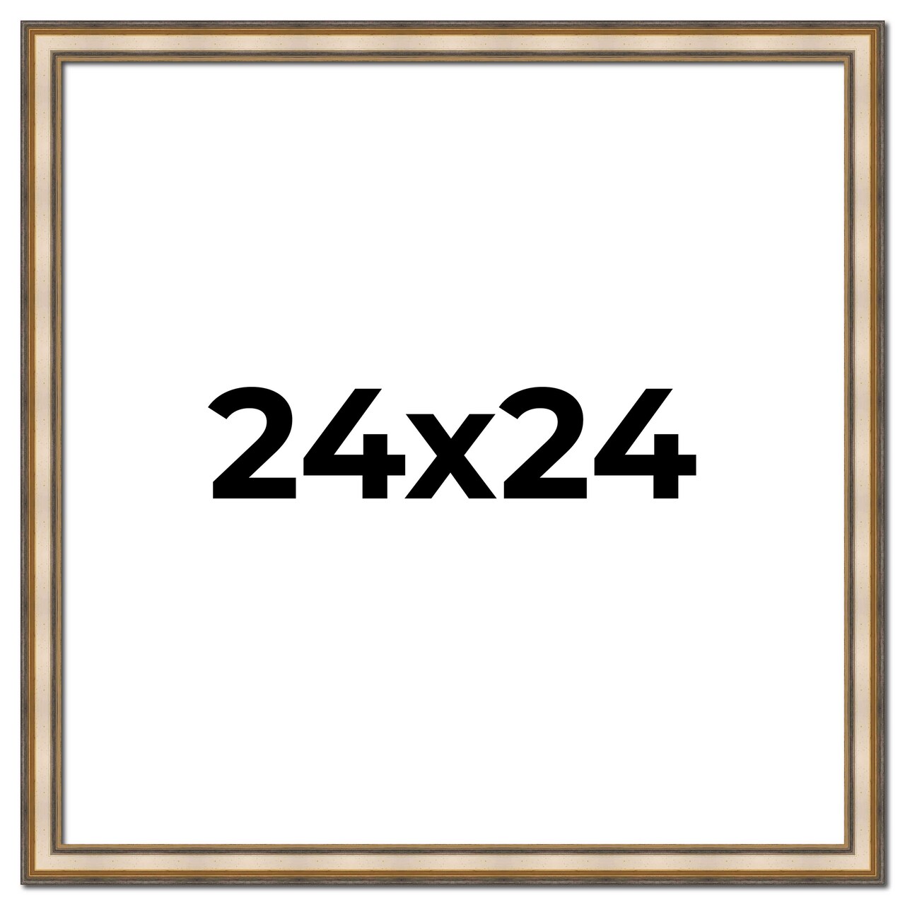 24x24 Refined Silver Picture Frame - UV Acrylic, Foam Board Backing, Hanging Hardware